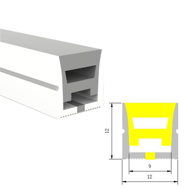 Flex Silicone LED Diffuser For 8mm LED Light Strip - 12*12mm 120° Top Emitting